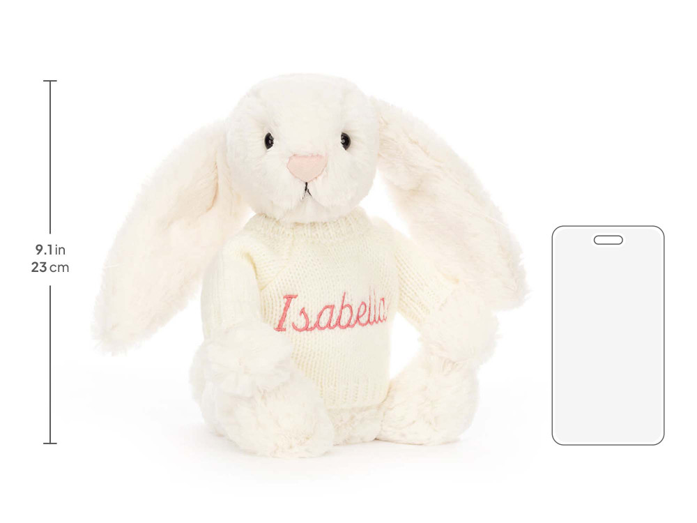Bashful Cream Bunny with Personalized Cream Jumper - Image 5