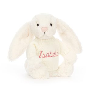Bashful Cream Bunny with Personalized Cream Jumper