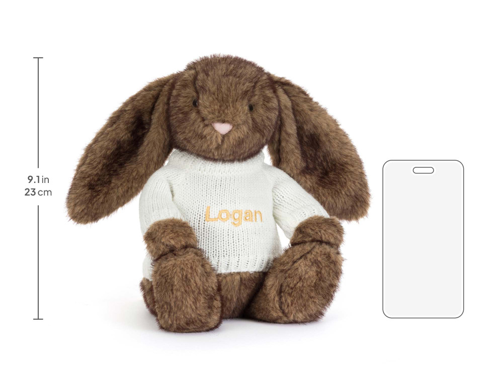 Hoppleston Luxe Bunny with Personalized Cream Jumper - Image 6