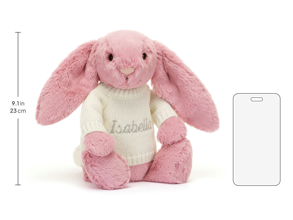 Bashful Tulip Pink Bunny with Personalized Cream Jumper - Image 5