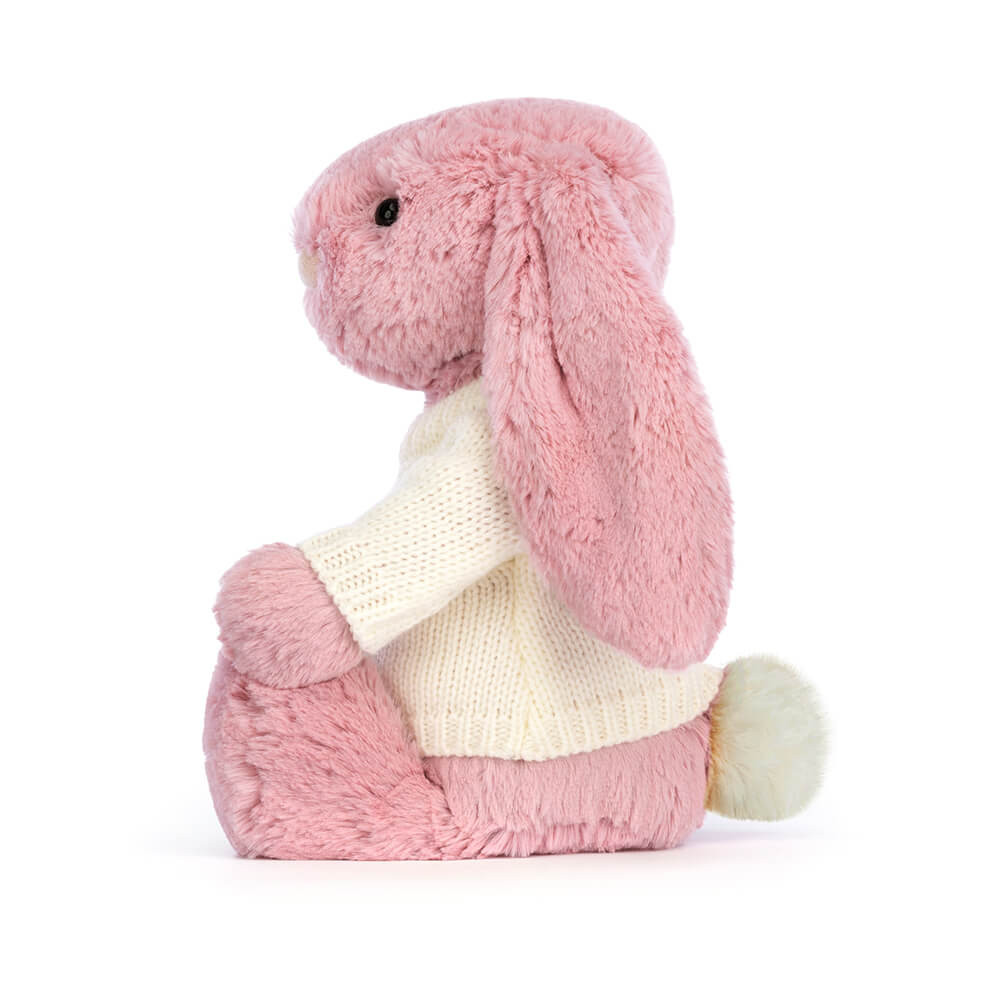 Bashful Tulip Pink Bunny with Personalized Cream Jumper - Image 3