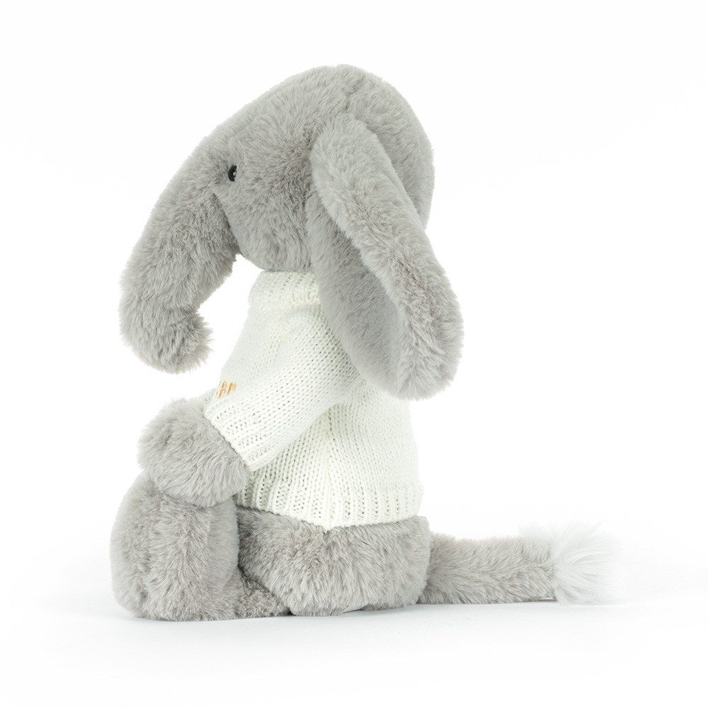Bashful Luxe Elephant Thuddeus with Personalized Cream Jumper - Image 2