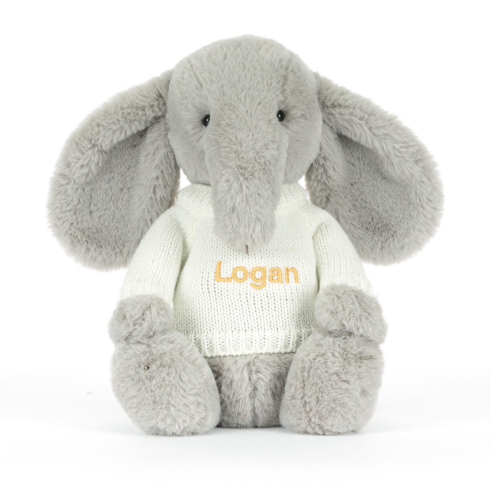 Bashful Luxe Elephant Thuddeus with Personalized Cream Jumper - Image 4