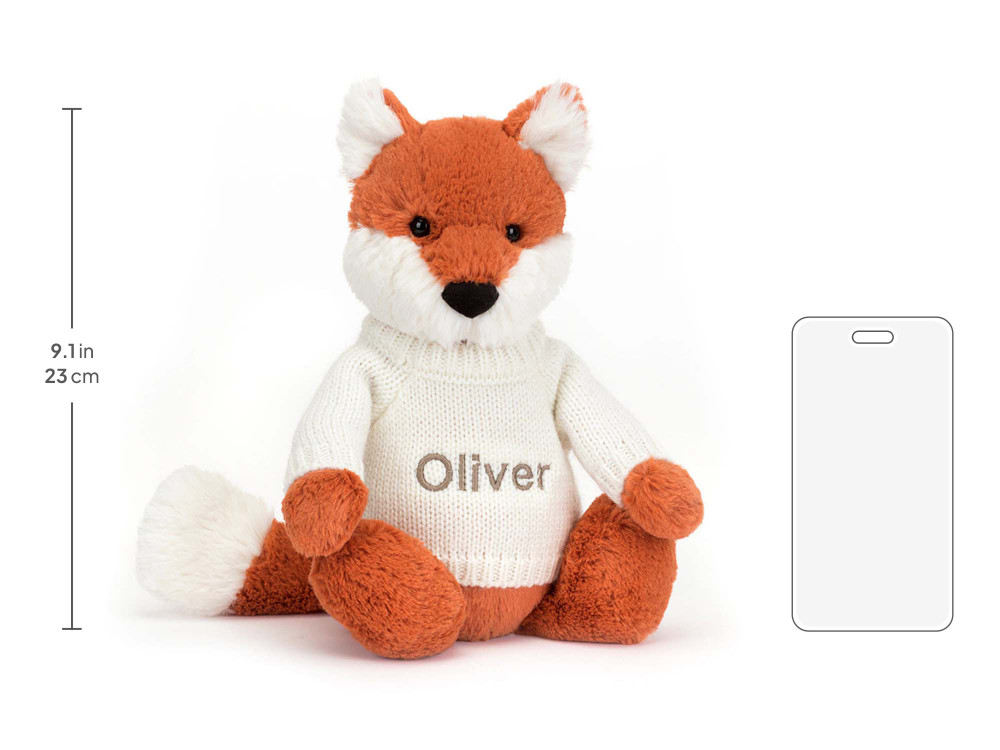 Bashful Fox Cub with Personalized Cream Jumper - Image 5