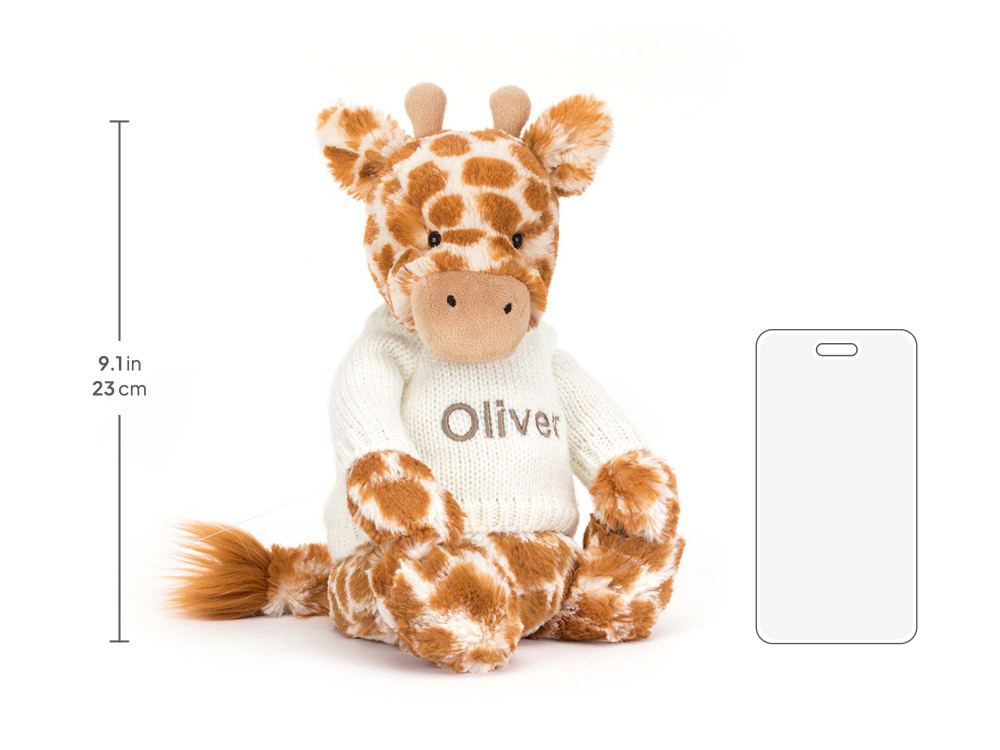 Bashful Giraffe with Personalized Cream Jumper - Image 5