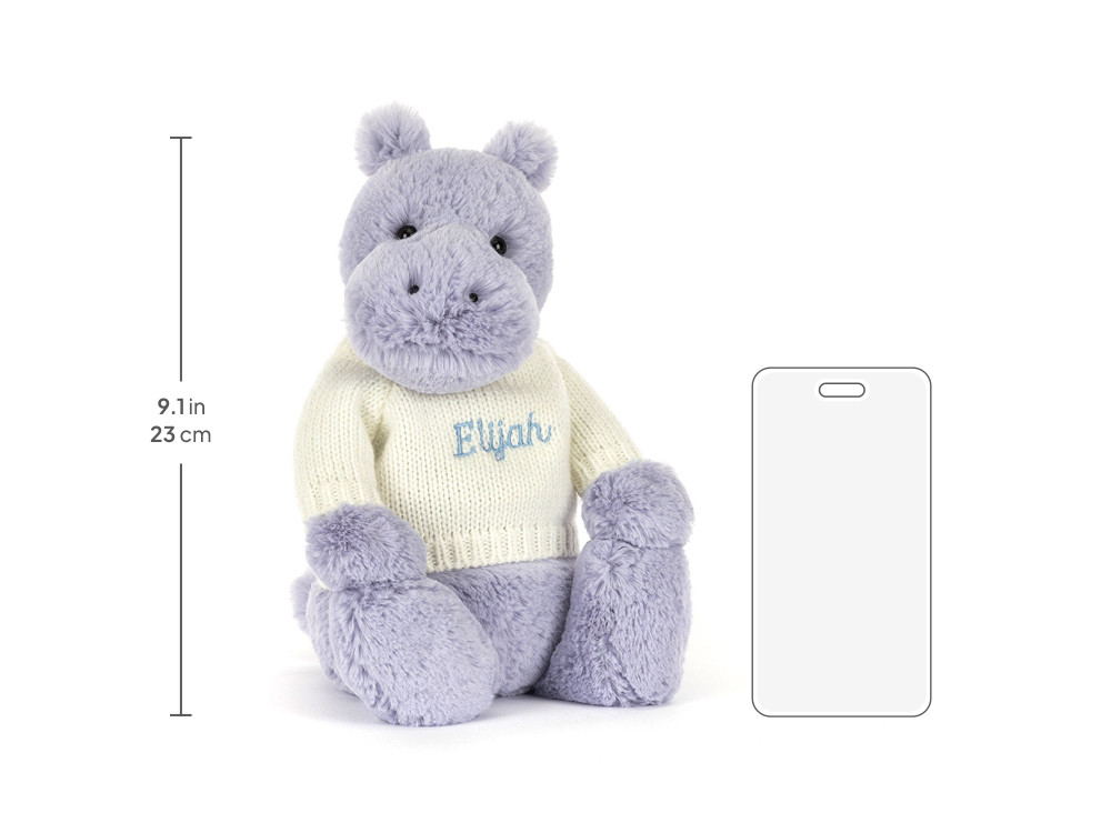 Bashful Hippo with Personalized Cream Jumper - Image 6