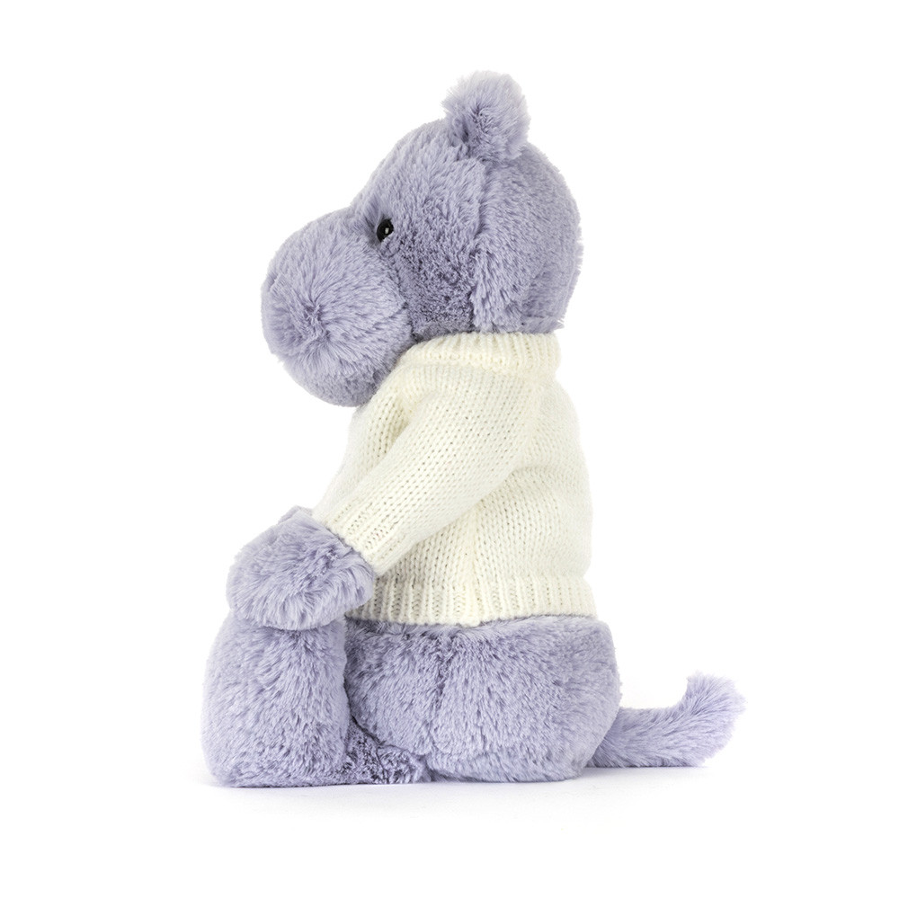 Bashful Hippo with Personalized Cream Jumper - Image 2