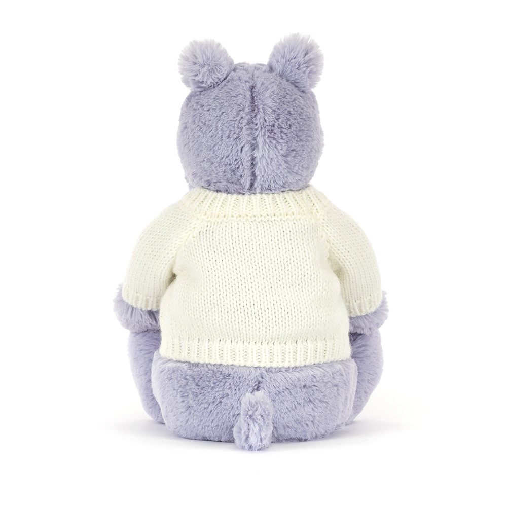 Bashful Hippo with Personalized Cream Jumper - Image 3