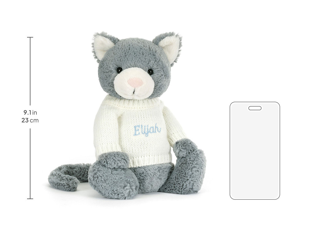 Bashful Kitten with Personalized Cream Jumper - Image 6