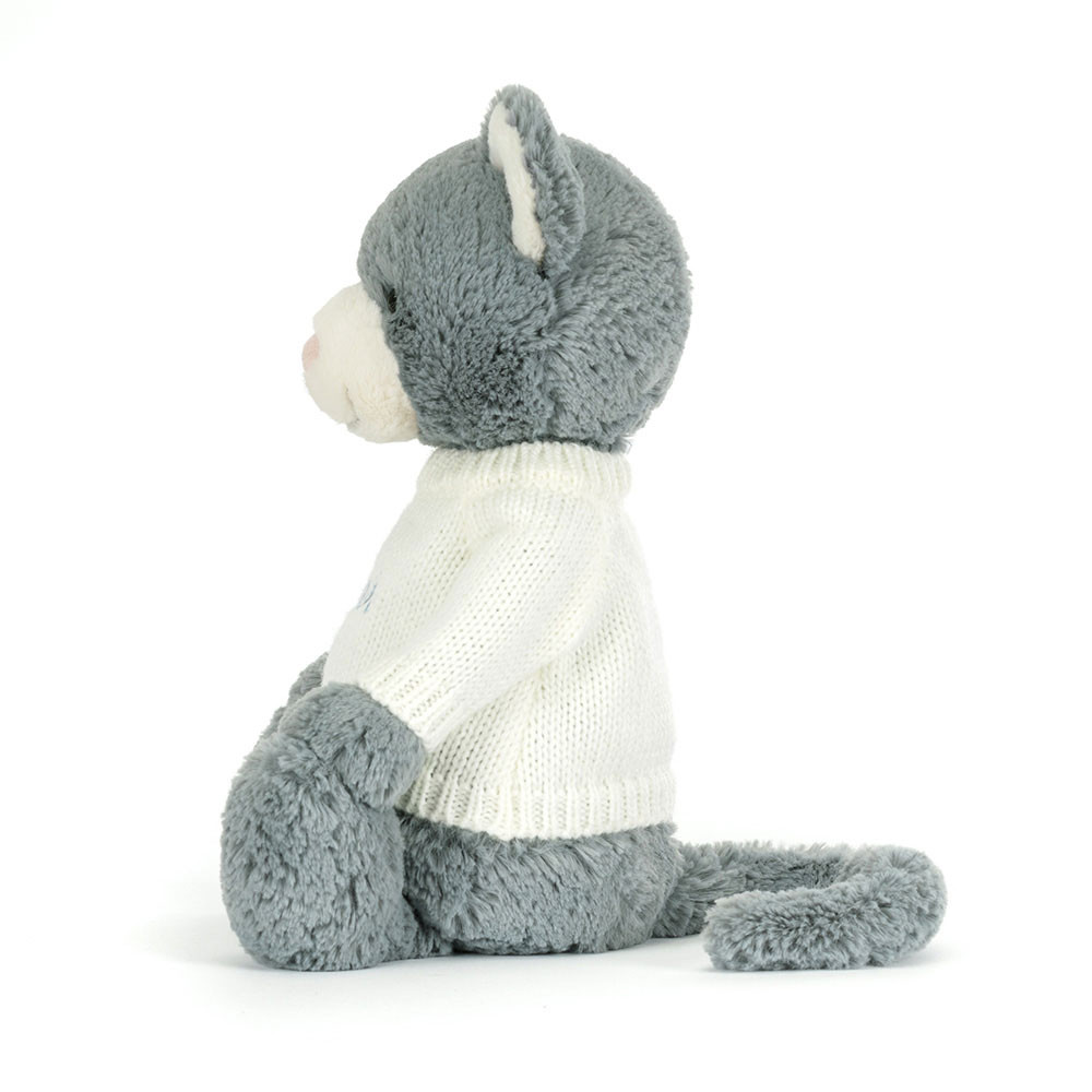 Bashful Kitten with Personalized Cream Jumper - Image 3