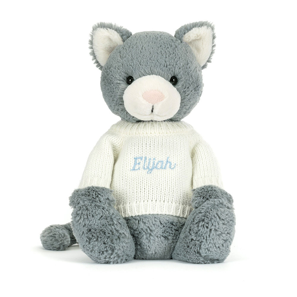 Bashful Kitten with Personalized Cream Jumper - Image 5