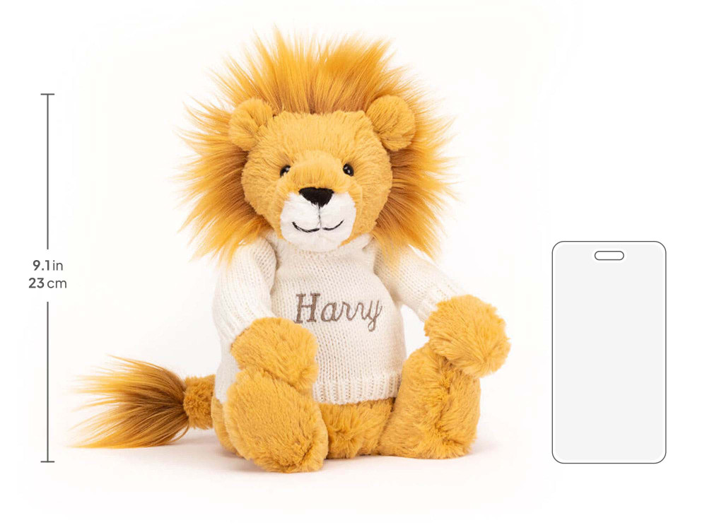 Bashful Lion with Personalized Cream Jumper - Image 5
