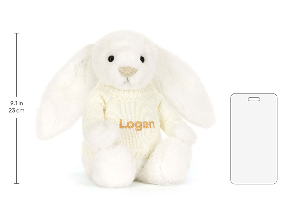 Bashful Luxe Bunny Luna with Personalized Cream Jumper - Image 5