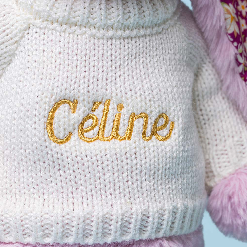 Thistlepop Blossom Luxe Bunny with Personalized Cream Jumper - Image 2
