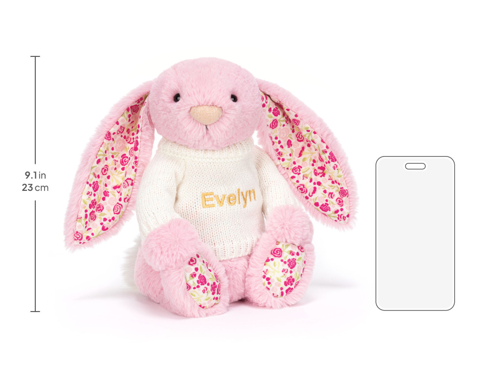 Blushkin Blossom Luxe Bunny with Personalized Cream Jumper - Image 6