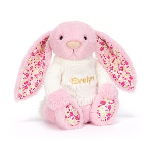 Blushkin Blossom Luxe Bunny with Personalized Cream Jumper