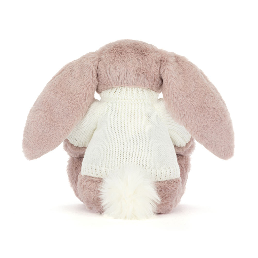 Bashful Luxe Bunny Rosa with Personalized Cream Jumper - Image 4