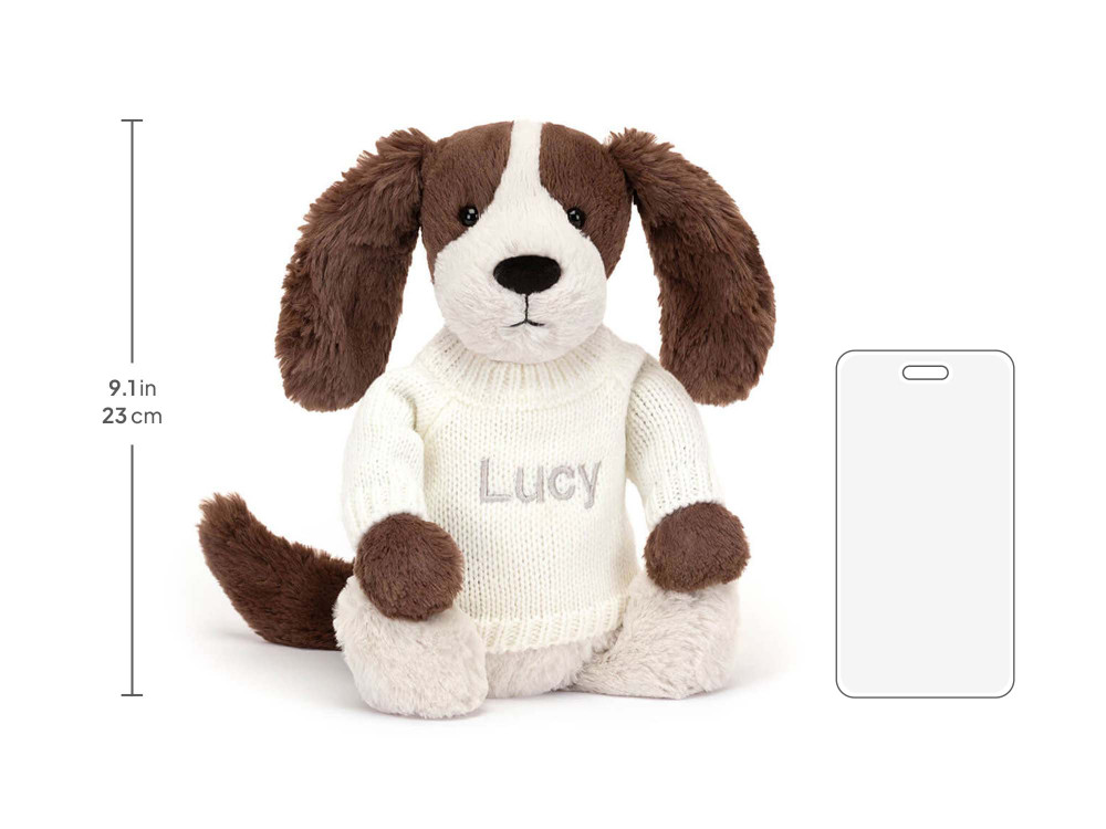 Bashful Fudge Puppy with Personalized Cream Jumper - Image 5
