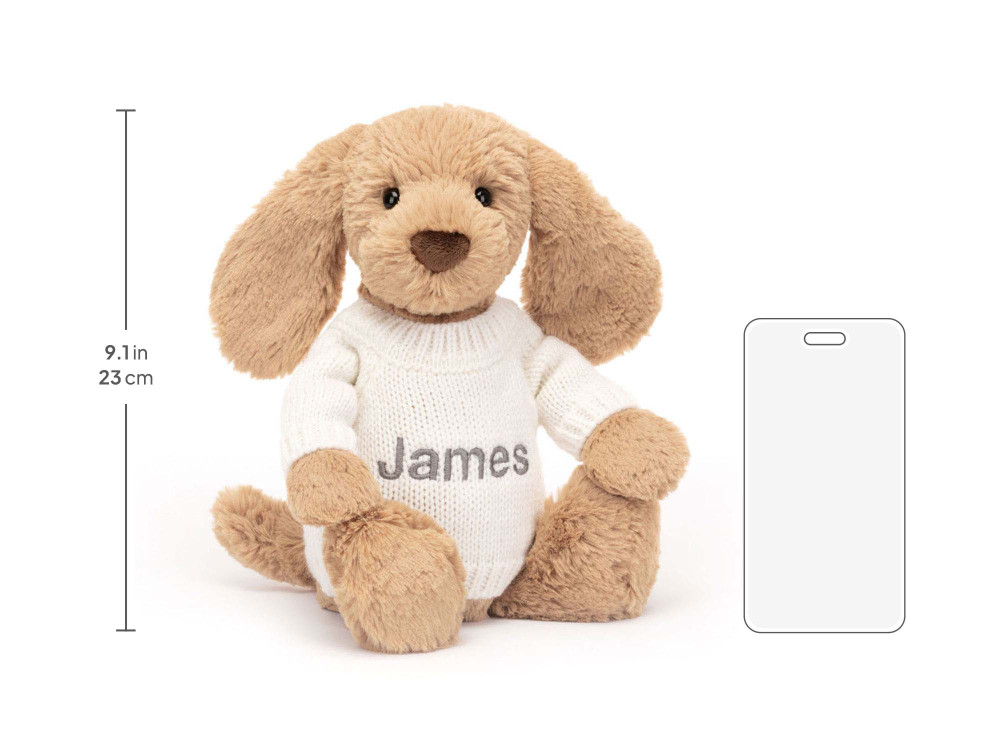 Bashful Toffee Puppy with Personalized Cream Jumper - Image 5