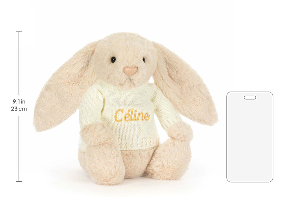 Bashful Luxe Bunny Willow with Personalized Cream Jumper - Image 5