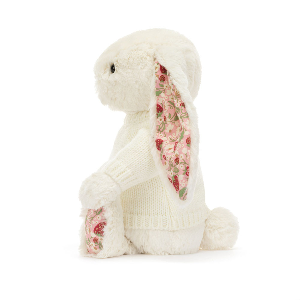 Blossom Cream Bunny 'Berry' with Personalized Cream Jumper - Image 3