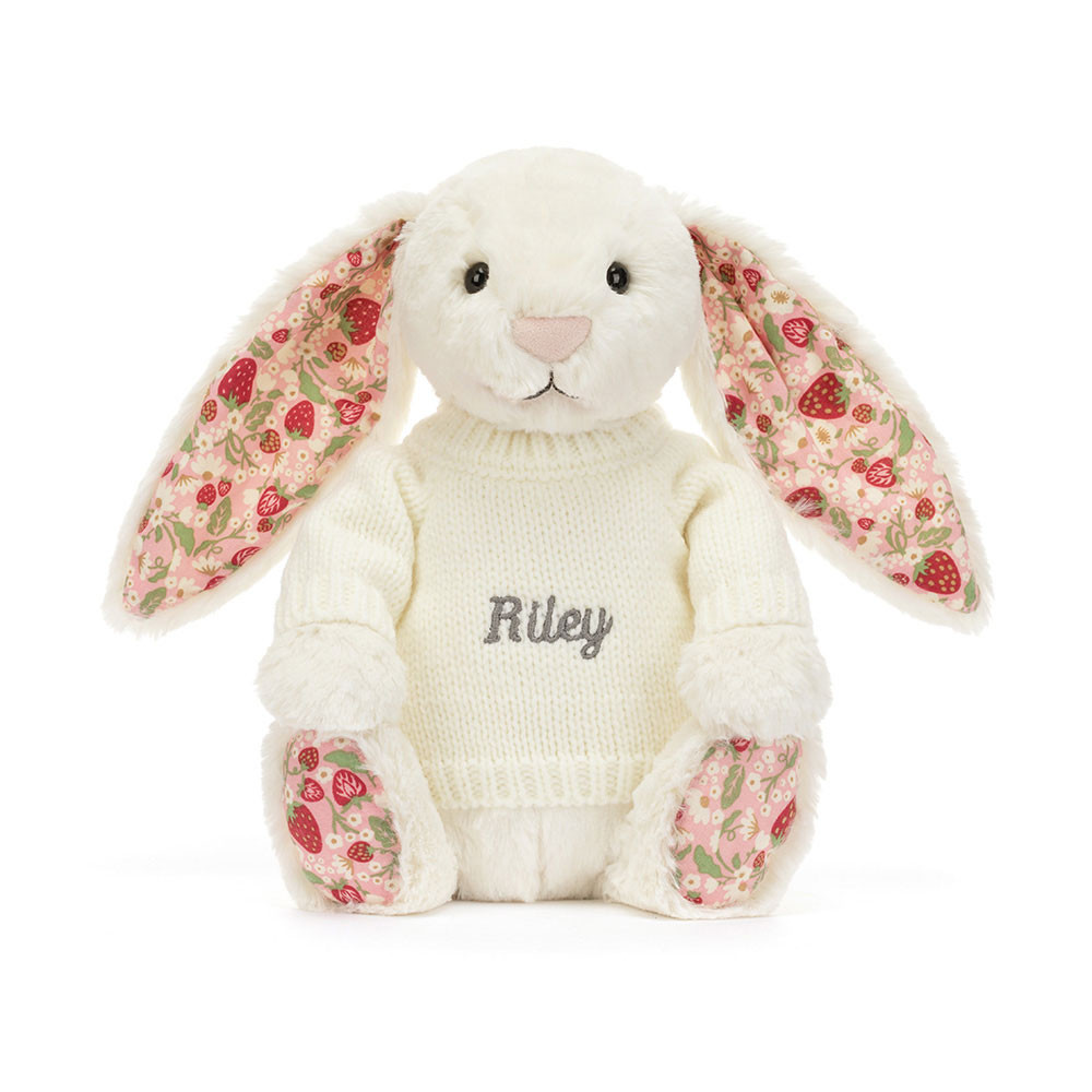 Blossom Cream Bunny 'Berry' with Personalized Cream Jumper - Image 5