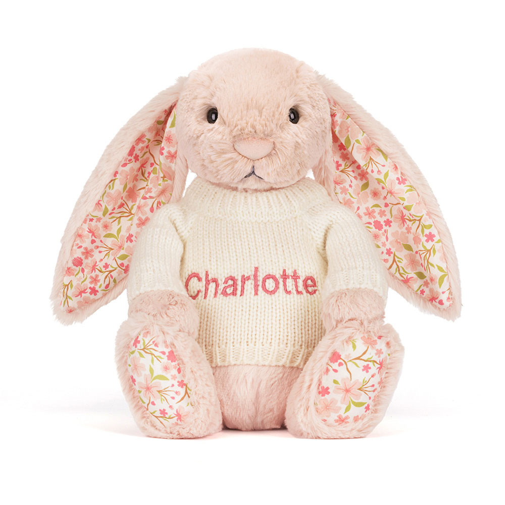 Blossom Blush Bunny 'Cherry' with Personalized Cream Jumper - Image 5