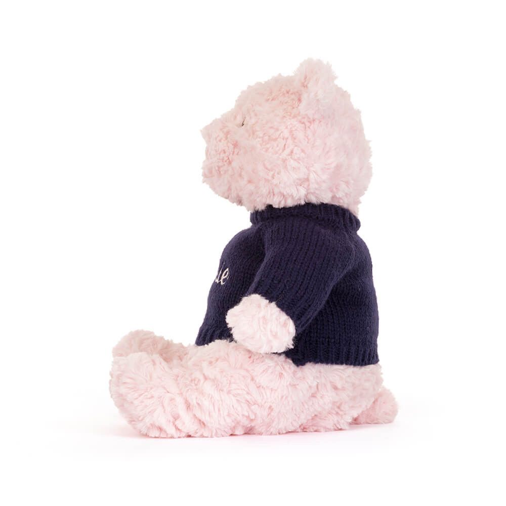 Leola Bear with Personalized Navy Jumper - Image 3