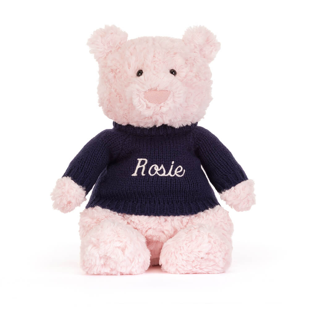 Leola Bear with Personalized Navy Jumper - Image 5