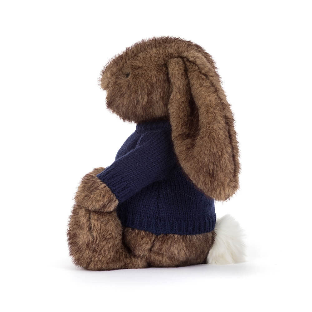 Hoppleston Luxe Bunny with Personalized Navy Jumper - Image 3