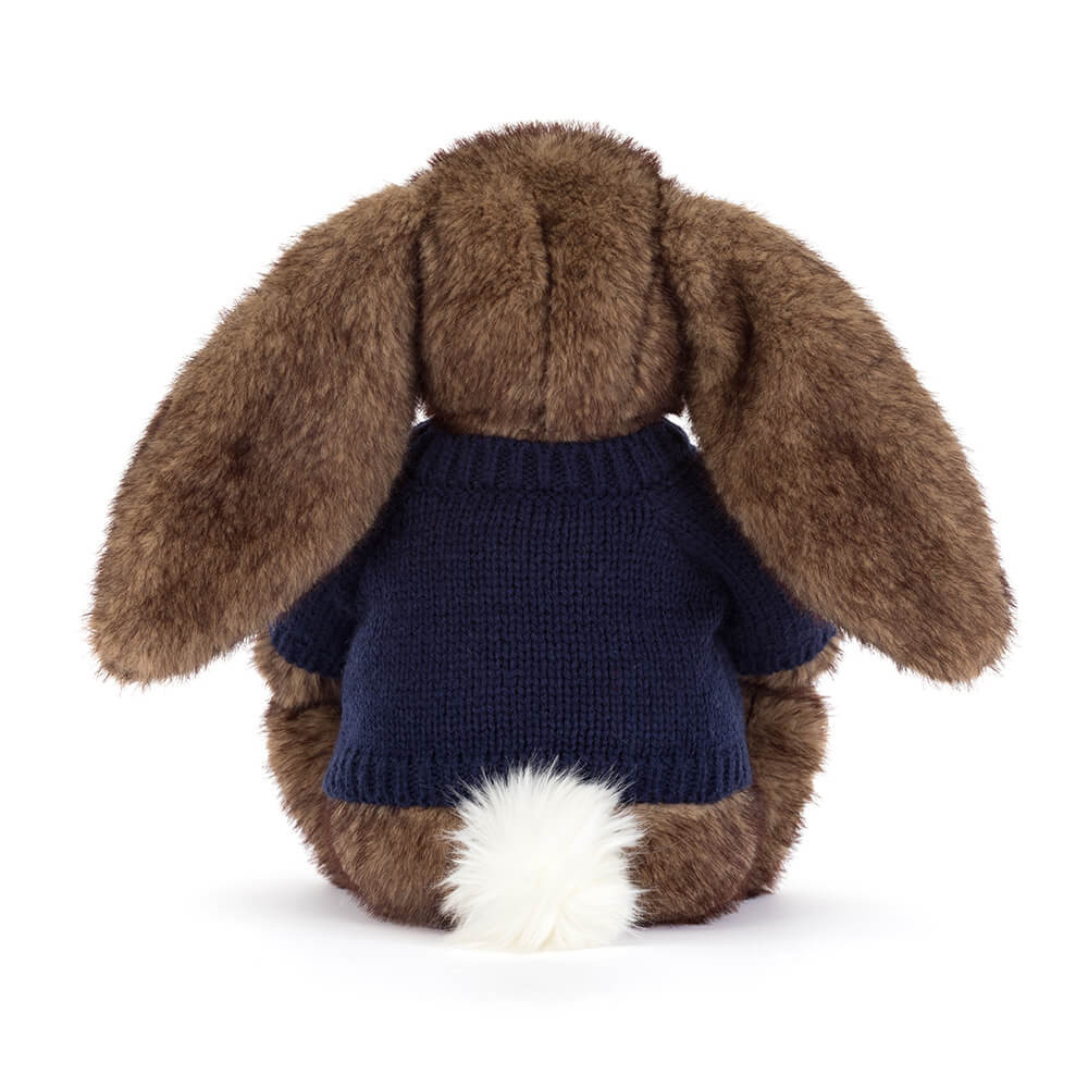 Hoppleston Luxe Bunny with Personalized Navy Jumper - Image 4
