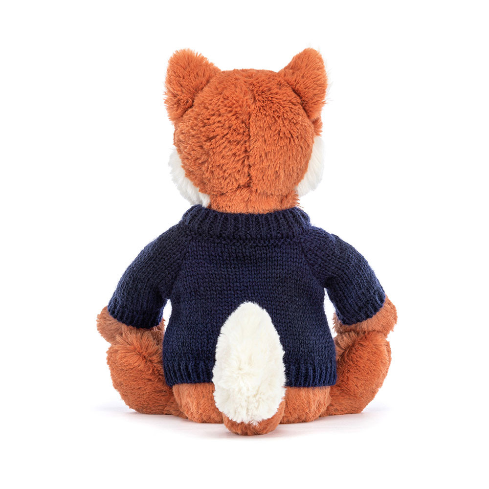 Bashful Fox Cub with Personalized Navy Jumper - Image 4