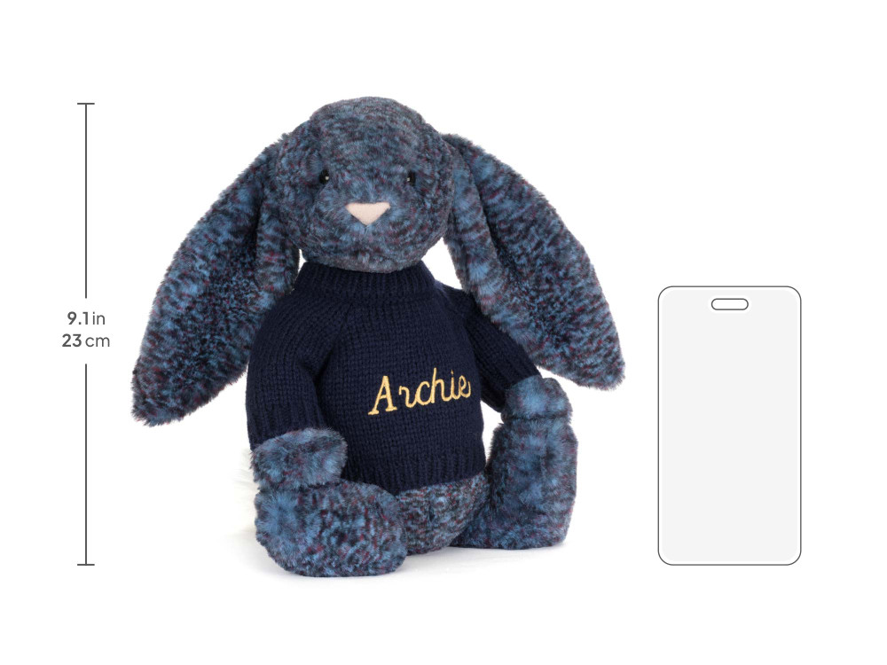 Hopscone Luxe Bunny with Personalized Navy Jumper - Image 6