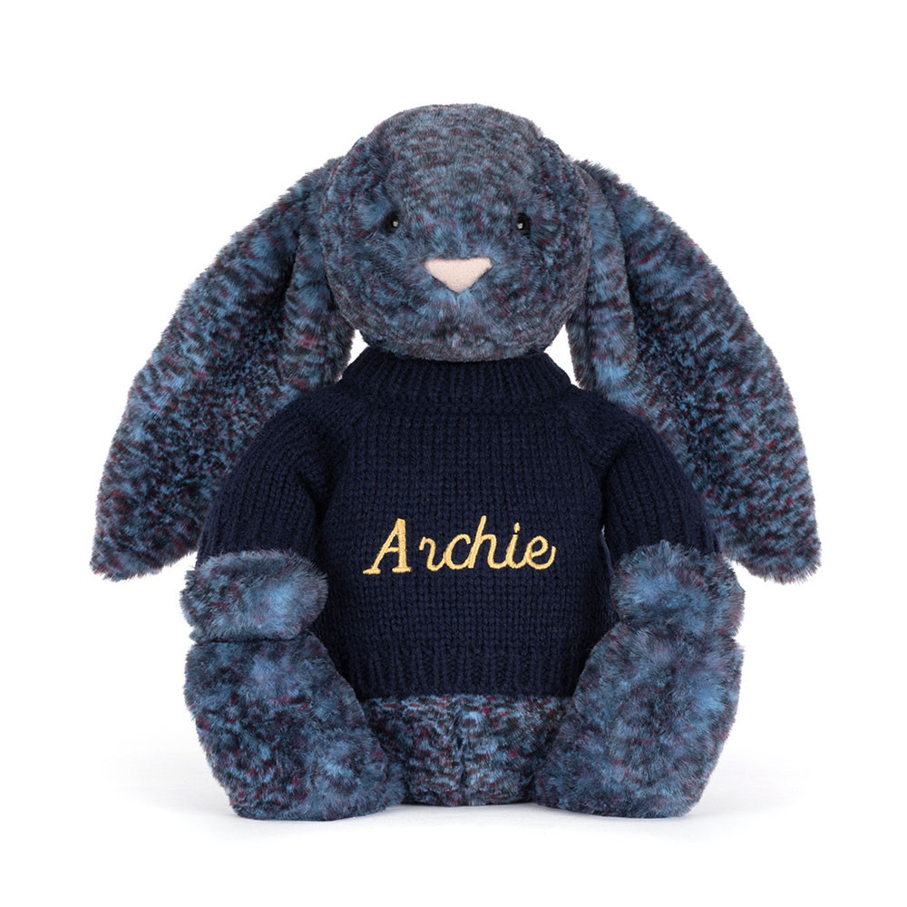 Hopscone Luxe Bunny with Personalized Navy Jumper - Image 5
