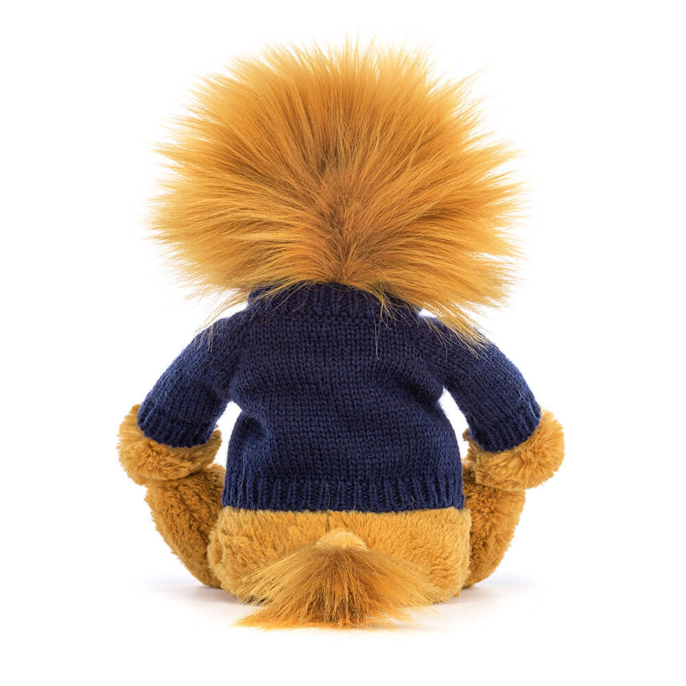 Bashful Lion with Personalized Navy Jumper - Image 4