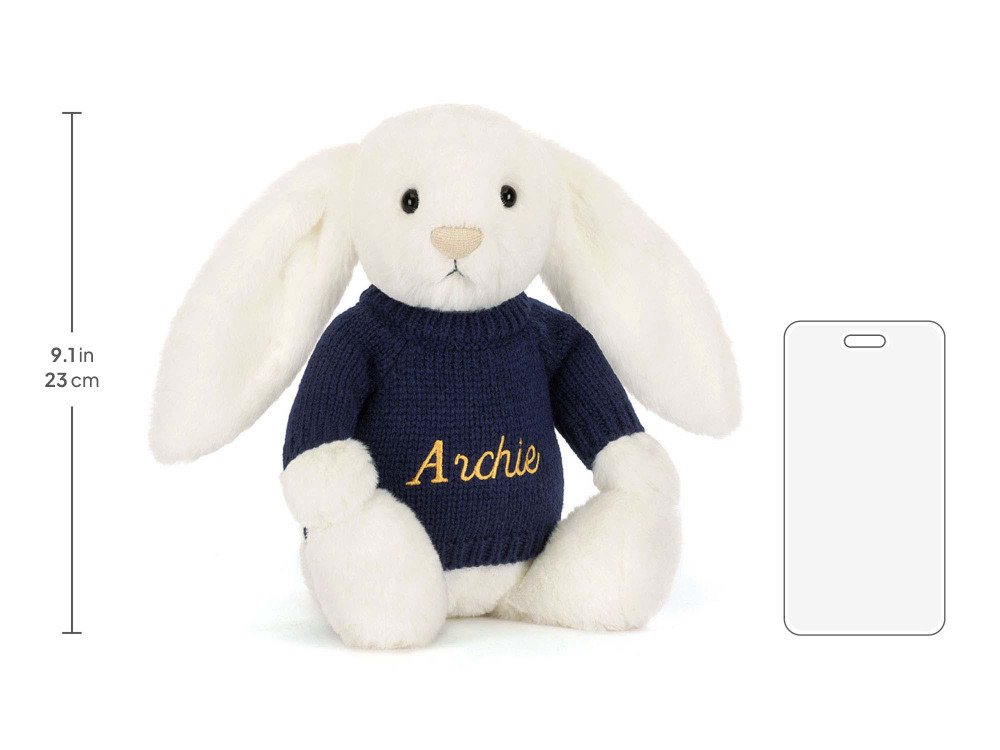 Bashful Luxe Bunny Luna with Personalized Navy Jumper - Image 5