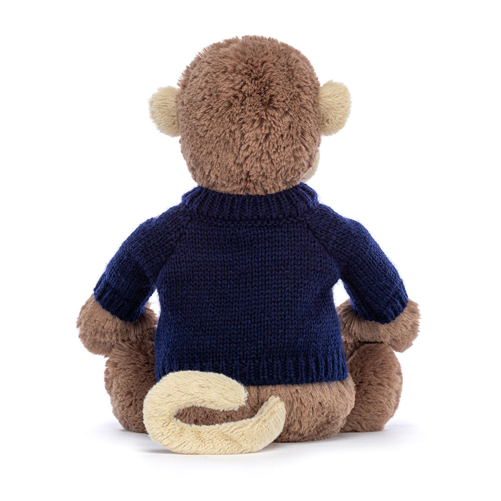 Bashful Monkey with Personalized Navy Jumper - Image 4