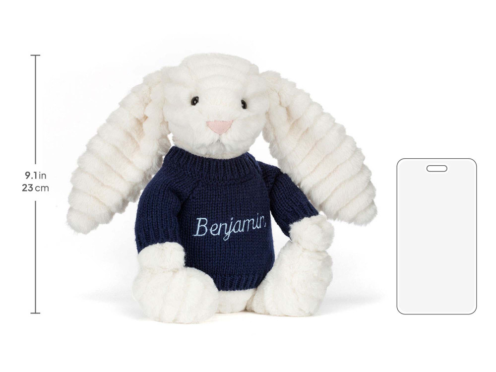 Bashful Luxe Bunny Nimbus with Personalized Navy Jumper - Image 5