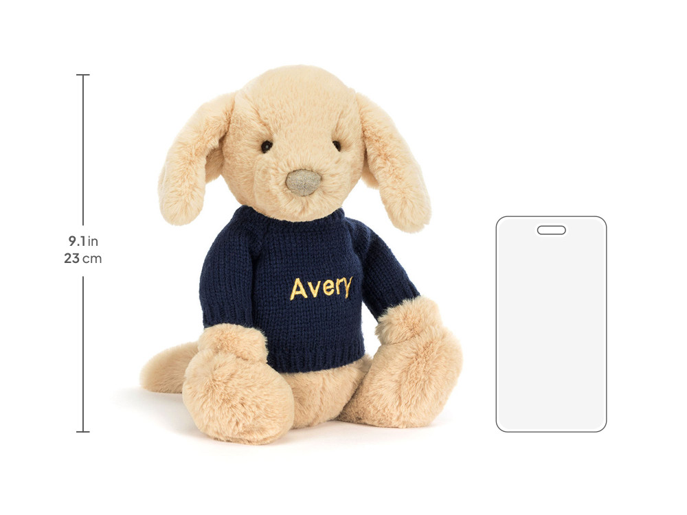 Bashful Luxe Puppy Orlando with Personalized Navy Jumper - Image 6