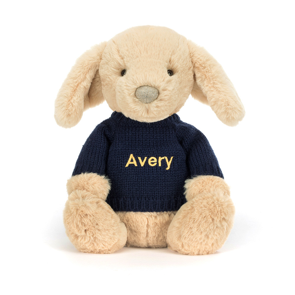 Bashful Luxe Puppy Orlando with Personalized Navy Jumper - Image 4