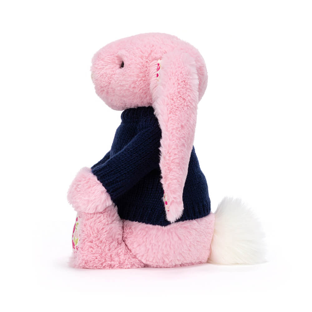 Blushkin Blossom Luxe Bunny with Personalized Navy Jumper - Image 3