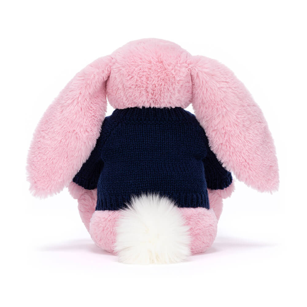 Blushkin Blossom Luxe Bunny with Personalized Navy Jumper - Image 4