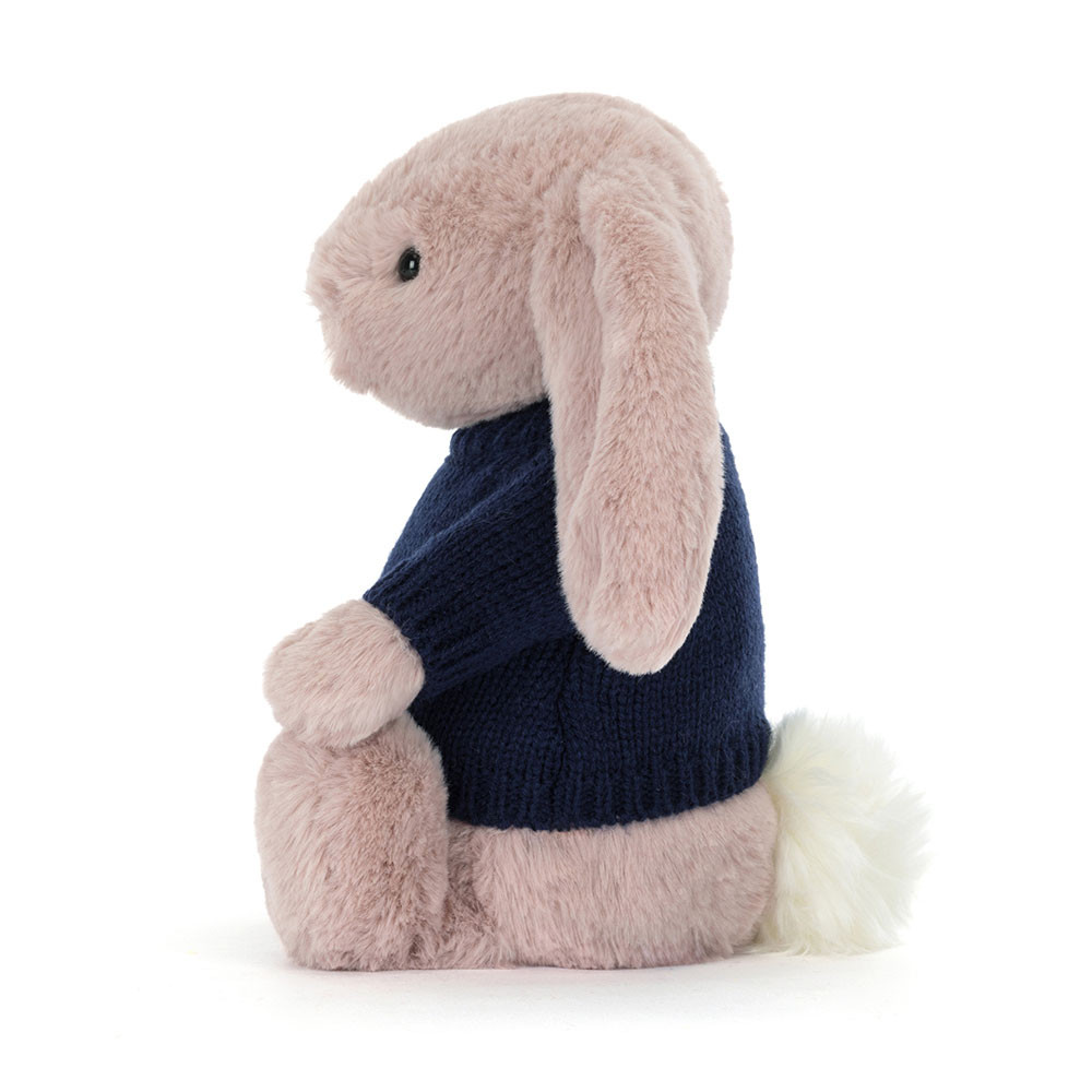 Bashful Luxe Bunny Rosa with Personalized Navy Jumper - Image 3