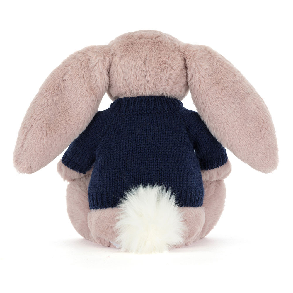 Bashful Luxe Bunny Rosa with Personalized Navy Jumper - Image 4