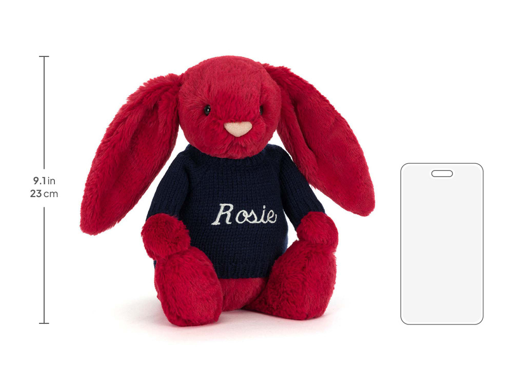 Bashful Luxe Bunny Scarlett with Personalized Navy Jumper - Image 5