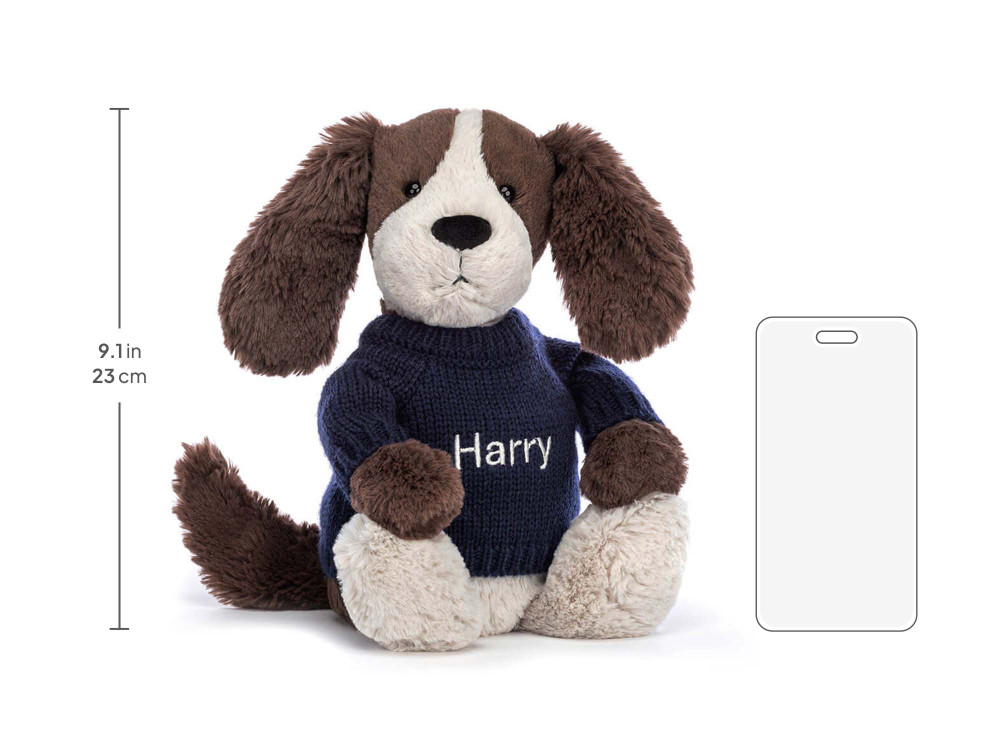 Bashful Fudge Puppy with Personalized Navy Jumper - Image 5