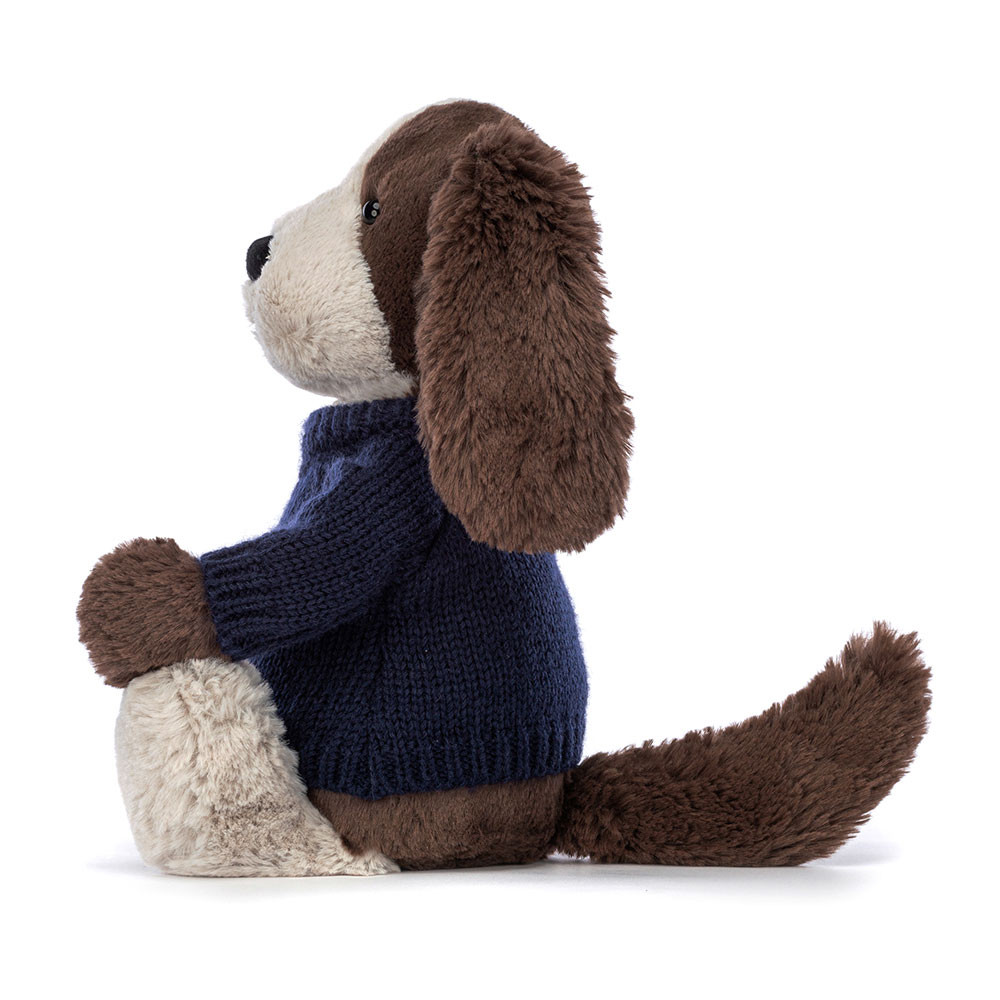 Bashful Fudge Puppy with Personalized Navy Jumper - Image 3
