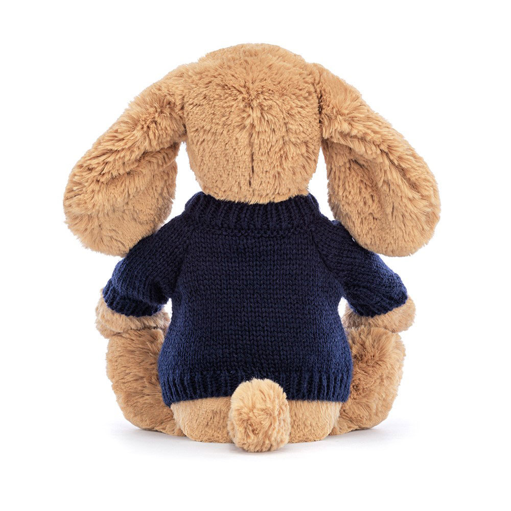 Bashful Toffee Puppy with Personalized Navy Jumper - Image 4