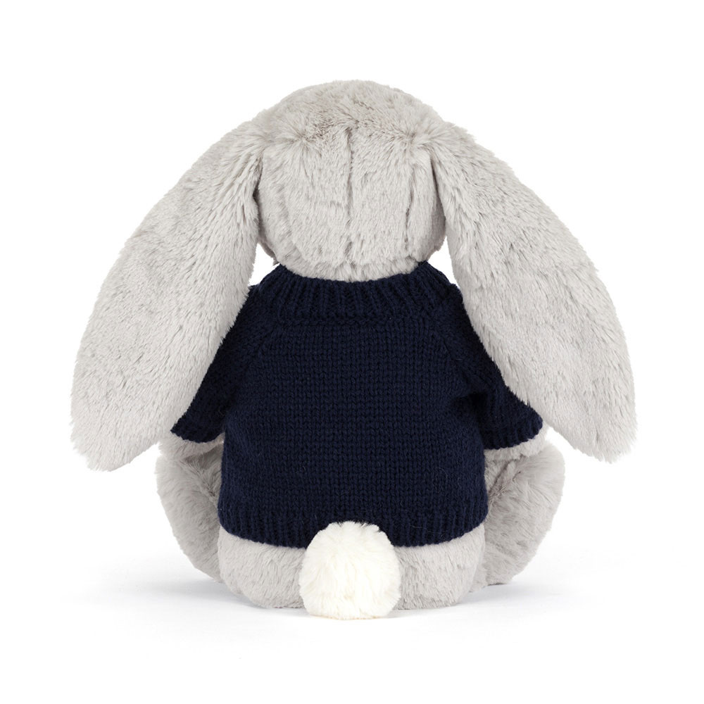 Blossom Silver Bunny 'Bloom' with Personalized Navy Jumper - Image 4