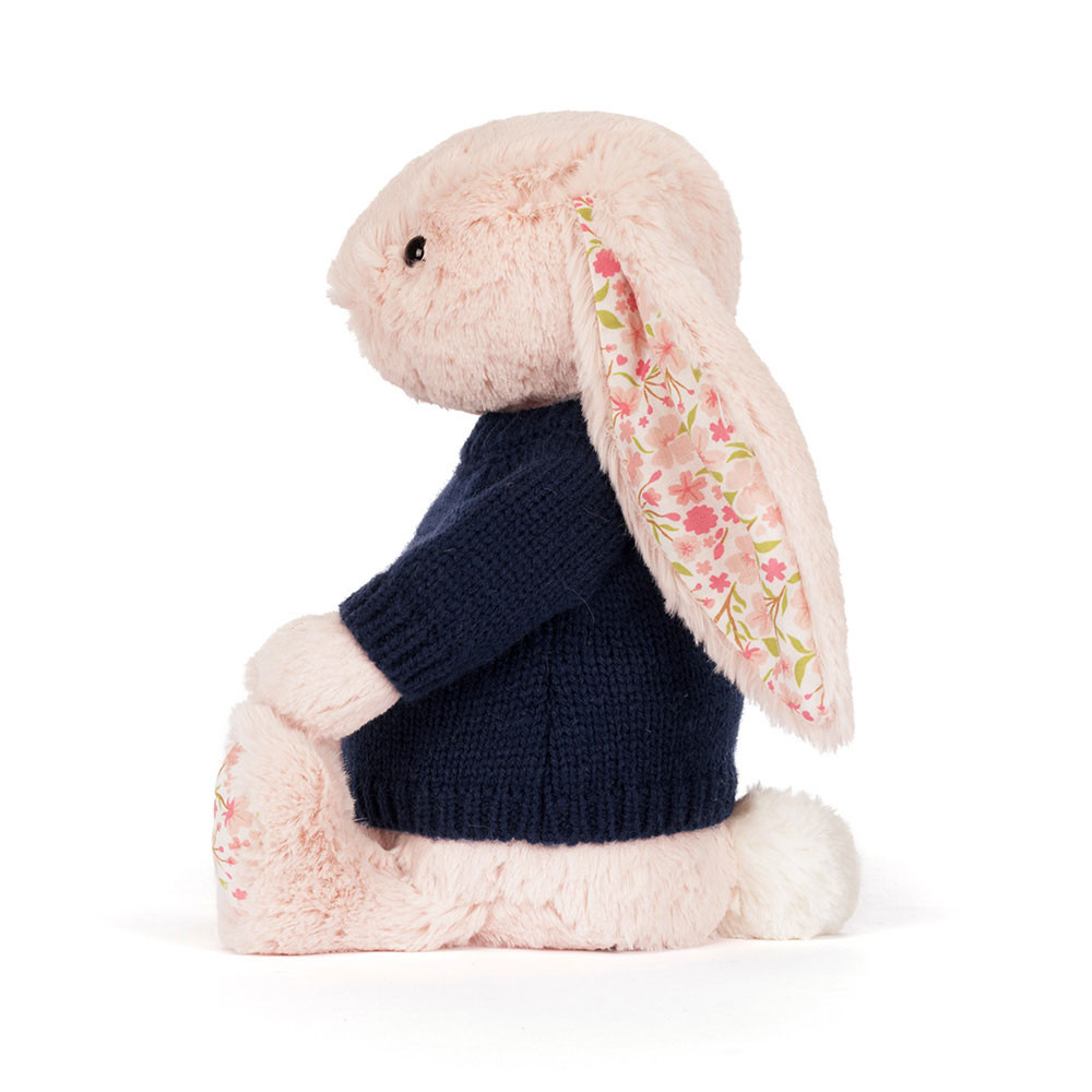 Blossom Blush Bunny 'Cherry' with Personalized Navy Jumper - Image 3